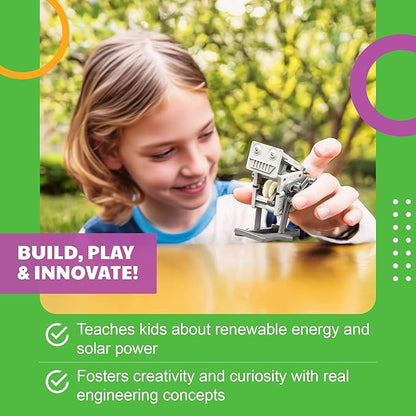 Green Science - 3-in-1 Mini Solar Robot Toys - STEM Toys Educational Kit for Kids - Solar Powered Climbing, Walking & Running Robots - DIY Science Experiment Toy for Learning & Fun