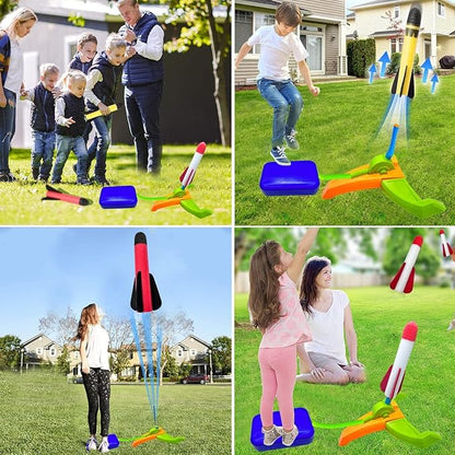 Foam Rocket Launcher for Kids Age 3 4 5 6 7 8, Fun Catapult Rocket Toys Boys Toys Age 3-12 Girls Gift Rocket Kids Outdoor Toy