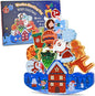Vileafy Christmas Toys for Toddlers and Kids Gifts, Xmas Wooden Stacking Toys -12 Play Figure Playsets -Santa Claus, Snowman, Reindeer & Gingerbread Man for Stocking Stuffers