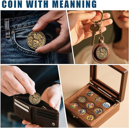Memento Mori Memento Vivere Coin - Dual Sided Motivational Token with Skull & Tree of Life Design - Zinc Alloy Inspirational