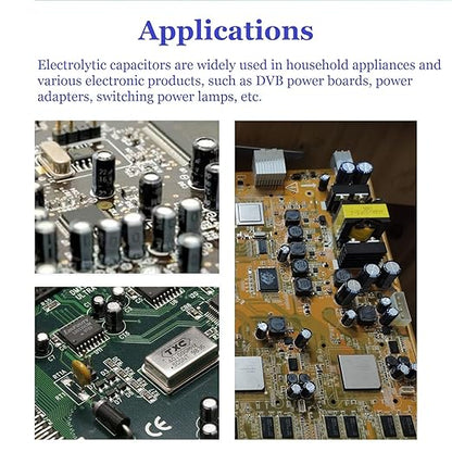 OCR Capacitor Kit, 500Pcs 24 Values Aluminum Electrolytic Capacitor Kit, Range 0.1uF - 1000uF 10V - 50V Assortment Kit for Electronic Repairs on Circuit Boards