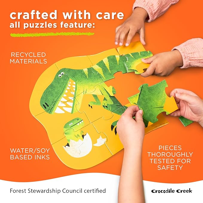 Crocodile Creek 36-Piece Jigsaw Floor Puzzle - Fun Floor Puzzles for Kids Ages 3-5 - Heavy-Duty Shaped Box for Storage - Space Explorer - 27" W x 20" H Finished
