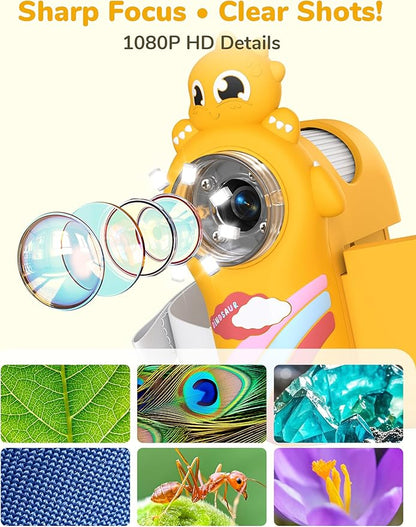 Digital Microscope for Kids - Handheld Pocket 1000X Zoom with 2" Screen Digital Kids Microscope, Portable Compact Body, for Education and Outdoor Activities