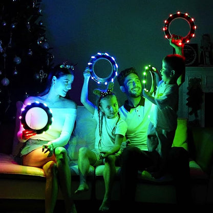 TOSY Flying Ring - 16 Million Color RGB or 12 LEDs, Super Bright, Lost Mode, Auto Light Up, Camping Essentials for Kids/Teens/Boy/Girl, Safe & Soft, Waterproof, Pool/Beach Games, Lightweight Toy