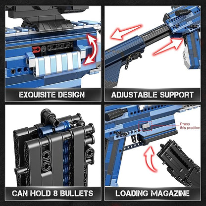 Building Block Gun Model Toys for Adults, 1666 Pcs 1:1 M416 Building Set Guns Model Toys for Adults Boys Teens Age 12+, Ideal Gift for Military Enthusiasts
