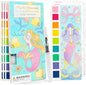 ROOCHKD Watercolor Painting Coloring Books Pocket Watercolor Paint Bookmarks, Mess Free Paint with Water Set, Travel Class Activities Art Party Favors Exchange Birthday Gifts for Kids (Mystic meraid)