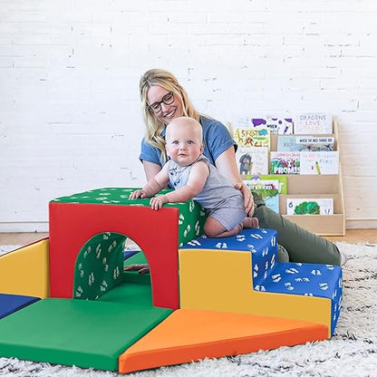ECR4Kids SoftZone Lincoln Tunnel Climber, Toddler Playset, Assorted