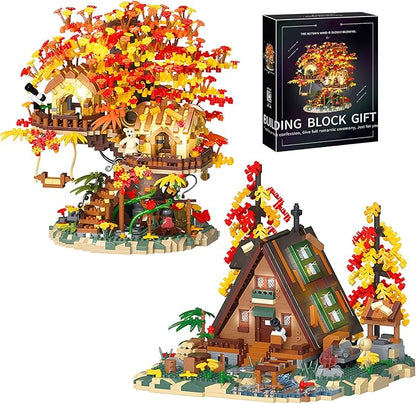 Cherry Blossom Bonsai Tree House Building Blocks Set Plants Flowers Treehouse Architecture Micro Mini Block Kits Gift for Adults and Kids（2725 Pieces）