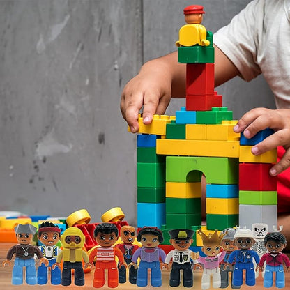 People Figures for Kids - Preschool Toys Building Blocks People Set for Kids - Compatible with Major Brands Building Blocks for Toddlers 1-6 - STEM Building Toys - (16 Toy Figures People)
