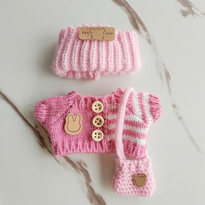 15cm & 17cm Doll Clothes Outfits Set - Premium Dress Up Bundle with Exquisite Accessories | Soft Fabric Fashion Doll Costume for 15-17cm Dolls (Pink)
