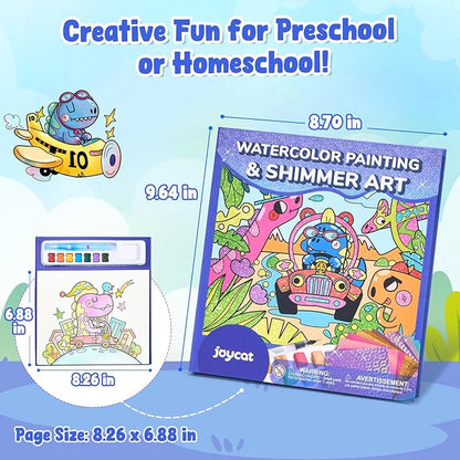 JoyCat Paint with Water Coloring Books, Art & Craft Activity, No Mess Art for Kids Ages 4-8, Craft Kits & Supplies, DIY Creative Activity, Presents for Girls & Boys (Dinosaurs)
