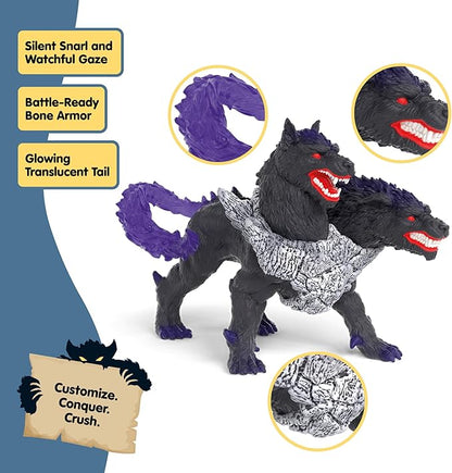 Schleich Eldrador Creatures - 71 PC BattleCave Arena Lava Vs. Shadow Playset - Lava Bull and Shadow Hound Set - Animal Monster Figurines for Boys and Girls - Fun Beast Toys for Kids Ages 7+ | 42673