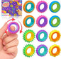 Fidget Toys Sensory Rings for Kids: 12 Pack Finger Spinner Rings - Texture Stress Toys for Kids Autism Calming - Fun Fidgets for Student Classroom Prize Stocking Stuffers