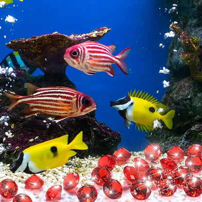 Zomiboo 16 Pcs Acrylic Diamond Large Gems Pirate Round Treasure Toy Gems Treasure Round Gemstones Acrylic Diamond Shaped Gemstones for Home Table Vase Fillers Party Decor (Red)