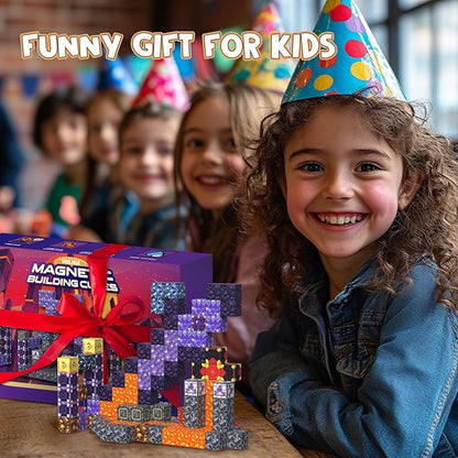 Magnetic Blocks Building Toys - 108PCS Magnet Building Blocks Set Construction Cubes STEM Sensory Stacking Kids Toys for Age 3-5, 4-8, 8-12
