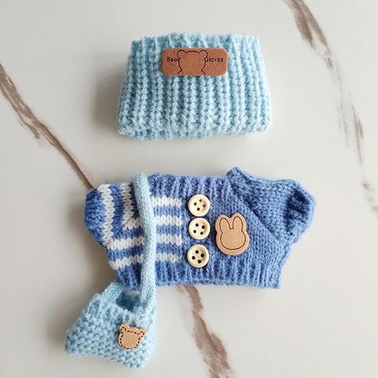 15cm & 17cm Doll Clothes Outfits Set - Premium Dress Up Bundle with Exquisite Accessories | Soft Fabric Fashion Doll Costume for 15-17cm Dolls (Blue)