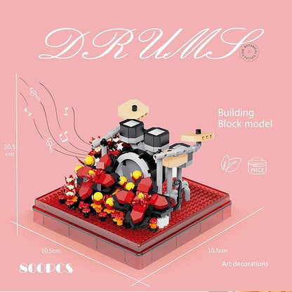Musical Instruments Micro Blocks Building Sets,Classical Famous Building Block Set,1500 PCS for Adults and Kids,Guitar and Drum Set with Clear Plastic Cover