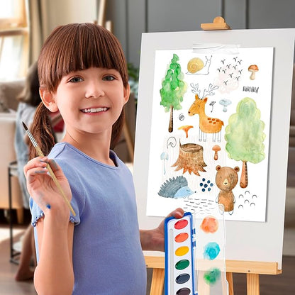 10-Color Water Color Paint Sets for Kids 30 Pack Bulk Watercolor Paint Set Washable Acuarelas Watercolor Palette Mini Paint Sets for Kids Party Favor Classroom Water Paint Kit 2 Wood Brushes Included