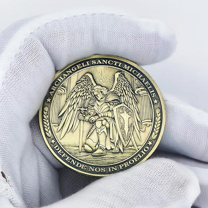 The Archangel Michael Challenge Coin Christian Coin Bible Verse Angel Coin As Catholic Gifts (Pack of 6)