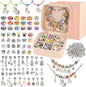 Charm Bracelet Making Kit for Girls Ages 3-12 | 165 Pcs Jewelry Making Kit Supplies for Adults | DIY Jewelry Crafts with Nice Box | Unicorn Mermaid Themed Gift for Kids Birthday Christmas Party