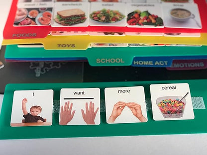 Smile4autism Small 2x8 Tools Perfect to Keep Your Loose Visual Picture Cards Organized. Autism ABA, ADHD, Language & Apraxia Aspergers (5 Sentence Strips)
