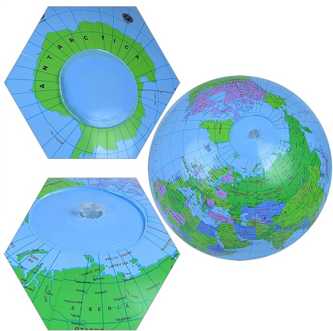 Coopay 24 Pack Inflatable Globe PVC World Globe Inflatable Earth Beach Ball Swimming Pool Ball Birthday Beach Party Decoration Summer Water Games Gifts for Beach Playing or Teaching