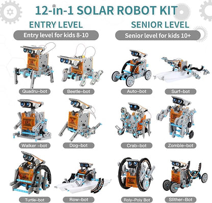Lucky Doug Solar Power Kits Toys for Boys Ages 8-13, STEM Robot Kit Toys Gifts for Kids 8 9 10 11 12 13 Years, Educational Building Science Experiment Set Birthday for Kids Boys Girls