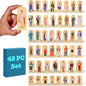 48 Pcs Wooden Community Helpers People Figures - Little Town People Wood City Set for Kids & Toddlers at Home and School - Pre K Classroom & Preschool Play Pretend Toy Folk