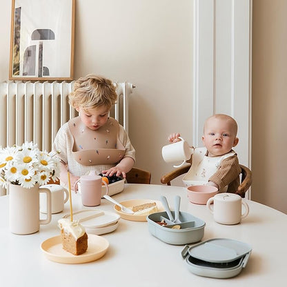 mushie Flatware Fork and Spoon Set for Toddlers | Made in Denmark (Powder Blue)