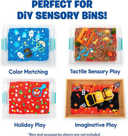 Educational Insights Pluffle 4-Pack - Sensory Bin Foam Set, No Mess Alternative to Sand Toys & Slime for Toddlers at Home or in The Classroom, Fun Sensory Table Filler, Gift for Kids Ages 3+