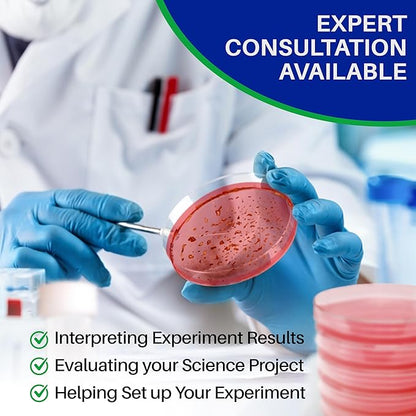 Evviva Sciences Nutrient Agar Petri Dishes Science Project Kit, Pre-Poured Agar Plates for Science Experiments, with Experiment eBook (RED)