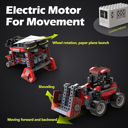 Robot B STEM Kits - Includes Large Storage Organizer, 8 in 1 Electric Monster Truck Building Toys for Kids 6-8 8-10, Educational Construction Science Kit for Boys 6-12 Christmas Birthday Gift
