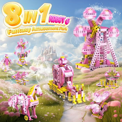 Robot G STEM Kits for 6-7 Year Old Girl, 8 in 1 Electric Building Toys for Kids 6-8 8-10, DIY Educational Construction Science Kit for Girls 6-12 Christmas Birthday Gift