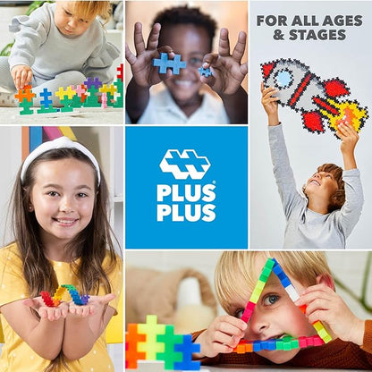 PLUS PLUS 3D Puzzle Building Block Set, 70 Mini Interlocking Pieces, Fun Holiday Activities for Kids - Yeti Mini Maker Tube
