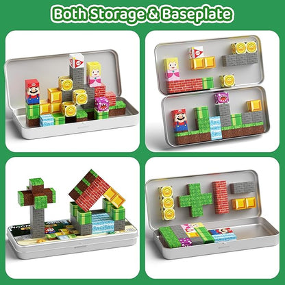 Magnetic Building Toys for Kids Ages 4-8, STEM Magnet Travel Cubes Construction Set with Storage Box, Educational Birthday Gifts Magnet Blocks for Toddlers 3 4 5 6 7 8+ Year Old Boys & Girls