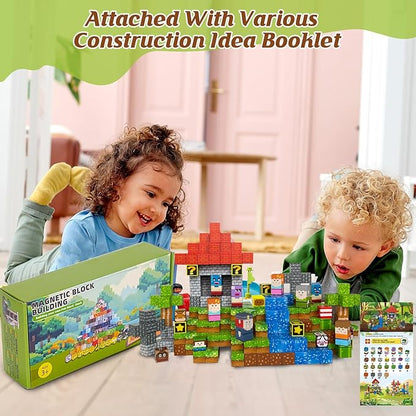 Magnetic Blocks - 110PCS Magnets Building Blocks World Set for Kids Ages 3-5 5-7 8-12, Magnetic Tiles Game Preschool Toys for 3 4 5 6 Year Old Girls Boys Gifts （STEM World）