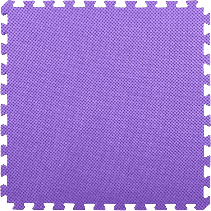FlooringInc's 1/2" Soft Non-Toxic Baby Play Mat, Toddler Playmat, Colorful Puzzle PlayMat, Floor Mats for Kids & Babies, EVA Foam Interlocking Tiles for Nursery & Playroom | Purple, 15 Tiles, 60 Sq/Ft