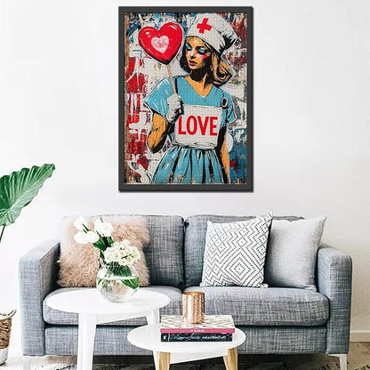 Tucocoo Street Love Art Jigsaw Puzzles for Adults 1000 Pieces, Nurse Banksy Graffiti Puzzles for Adults DIY Crafts Puzzles for Home Decoration Gifts, Family Challenging Puzzle Perfect for Game Nights