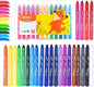 M&G 24 Pcs Tempera Paint Sticks, 24 Colors Solid Tempera Paint Set for Kids, Washable, Quick Drying, Non-Toxic, Works Great on Paper, Wood, Glass