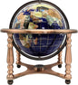 Limited Edition! Unique Art Since 1996 Blue Lapis Table Top Gemstone World Globe with 4 Leg Copper Plated Zinc Alloy Stand (220MM/BLUE OCEAN/4LEG COPPER)