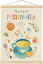 Boat Wades Positive Mental Health Poster Hanger Frame, Fill Your Day with Positivi-Tea Hanging Wall Banner Decor for Classroom Calm Down Corner School Counselor Office Decor, 12x16 Inch