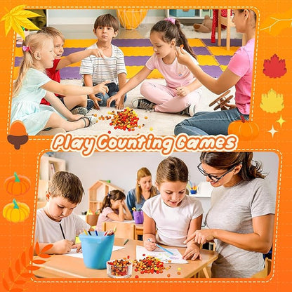 JUNEBRUSHS Fall Mini Cute Thanksgiving Mini Eraser Bulk Set of 150 Pcs, Maple Leaf Novelty Pencil Eraser Pack for Kids, Homework Rewards, Party Favors