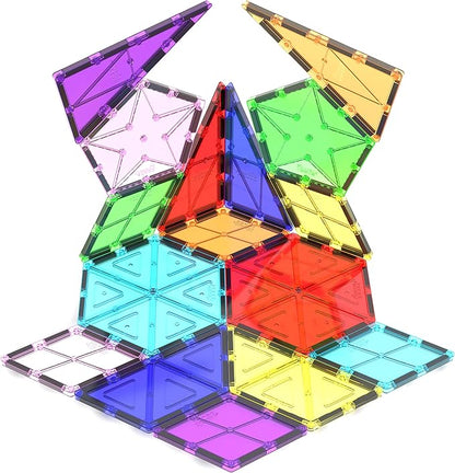 PicassoTiles Magnetic Building Block Set Geometry Shape Magnet Tiles Construction Toy STEM Learning Kit Educational Playset Playboard Pretend Play Stacking Blocks Child Brain Development PT16