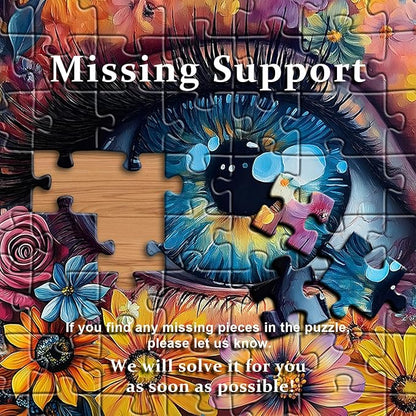 Impossible Puzzle for Adults 1000 Pieces, PICKFORU Eye Flower Vintage Jigsaw Puzzle Abstract Art, Hard Difficult Challenge for Adults