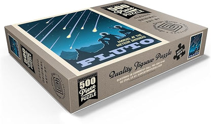 MyPuzzle Pluto: Meteor Showers, Vintage Poster - Premium 500 Piece Jigsaw Puzzle for Adults