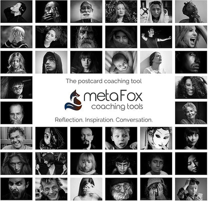metaFox deep Pictures “Portraits of Emotions” – 52 Black and White Coaching Cards for Emotional Awareness, Therapy Tools for Teens and Adults, Visual Reflection Deck for Counselors and Facilitators