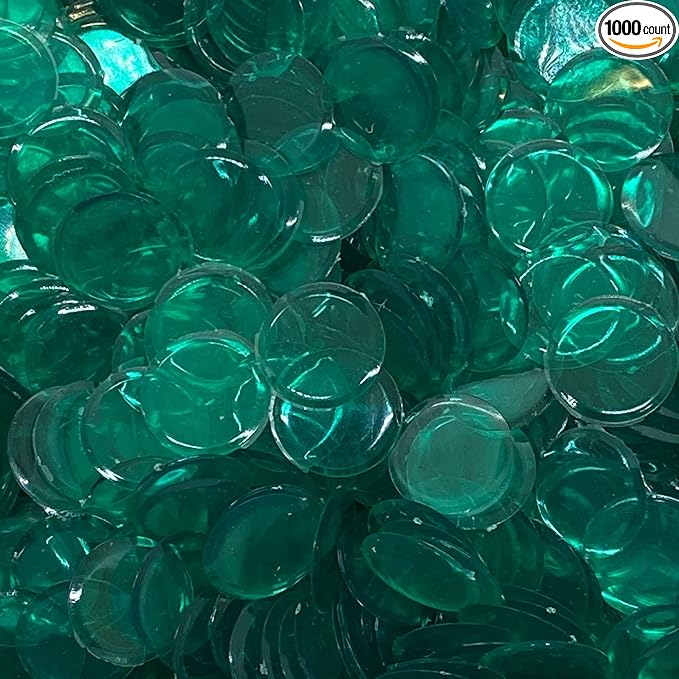 MR CHIPS Plastic Bingo Chips for Games 1000 Count Solid and Transparent Colors Counting 19 Color Choices 3/4 Inch 7/8