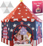 Large Girls Play Tent Princess, Boys Castle Kids Playhouse Indoor Outdoor Toddler Teepee | American Style Design, Age 3-8| Detailed Instructions| Colorful Package| Christmas Birthday Gift red