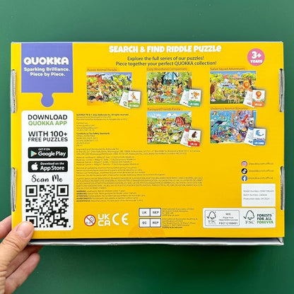 QUOKKA Search and Find Puzzles for Kids Ages 4-6 - Riddle Kids Puzzles 6-8 Years Old - 70 Unique Pcs - 20 Illustrated Guessing Cards - Engaging Children Themes - Bugs Puzzle Gift for Toddlers 3-5