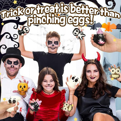 New 6 Packs-Halloween Squishies Toys Slow Rising, Gift Box Includes Ghost: Vampire,Pumpkin,Skull,Black Cat,Mummy,Bat, Halloween Soft Stress Relief Toys for Girls,Boys,Kids Party(6pcs-3)